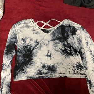 Crop long sleeve with lace top never worn